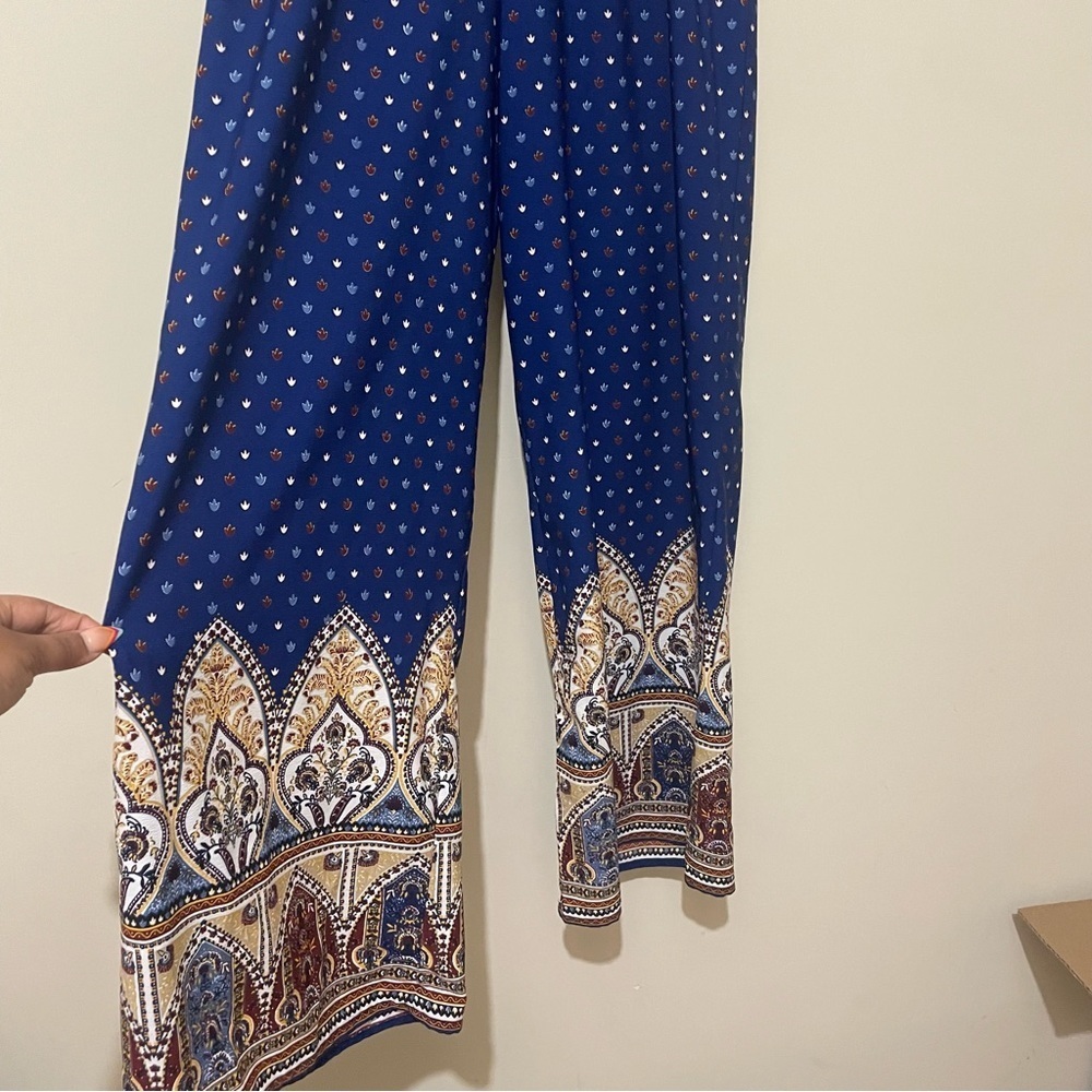 Boho Pullon wide leg pants Medium elastic waist comfort bohemian - Picture 3 of 9